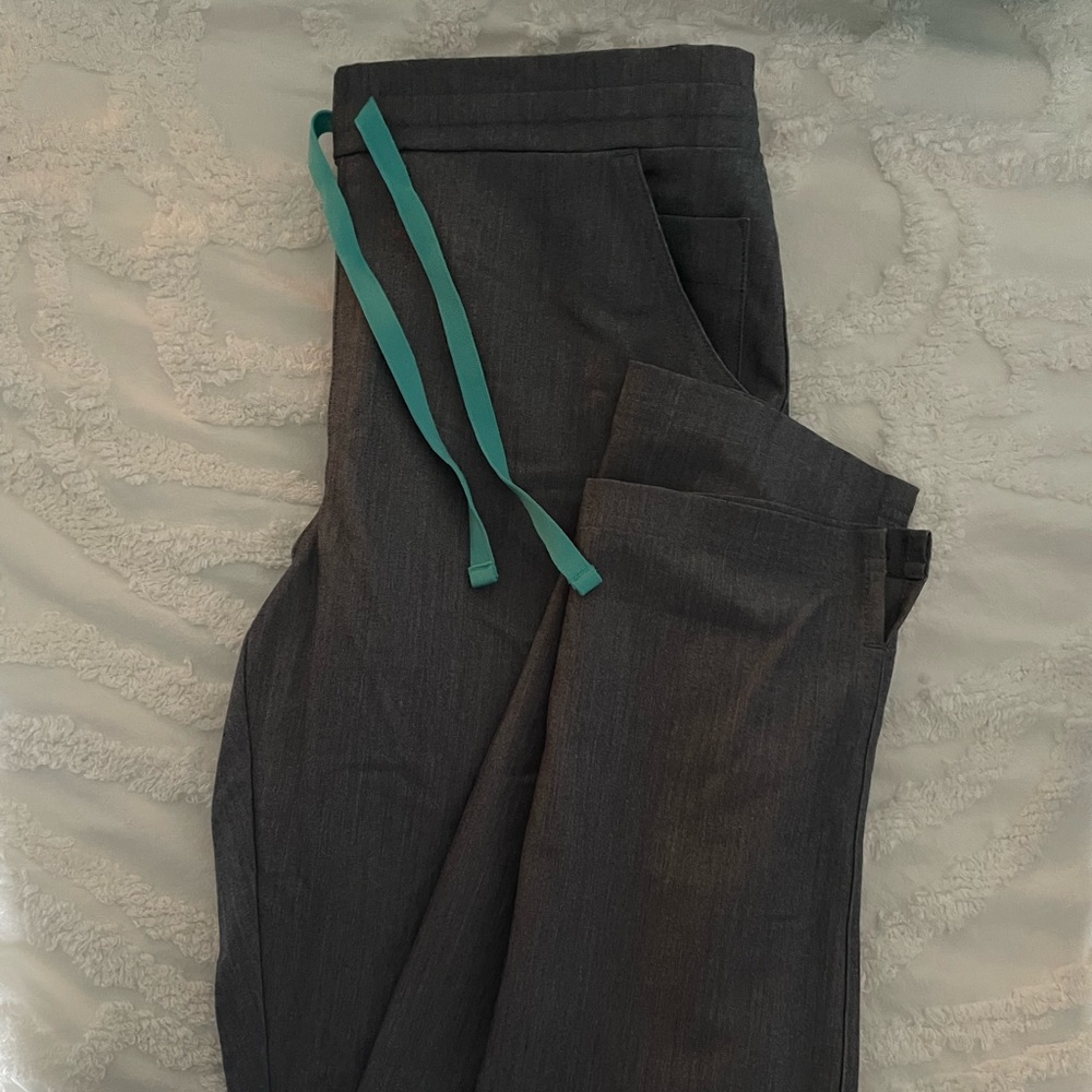Figs Womens Skinny Scrub Pant - X Small Tall - Grey/Blue ties